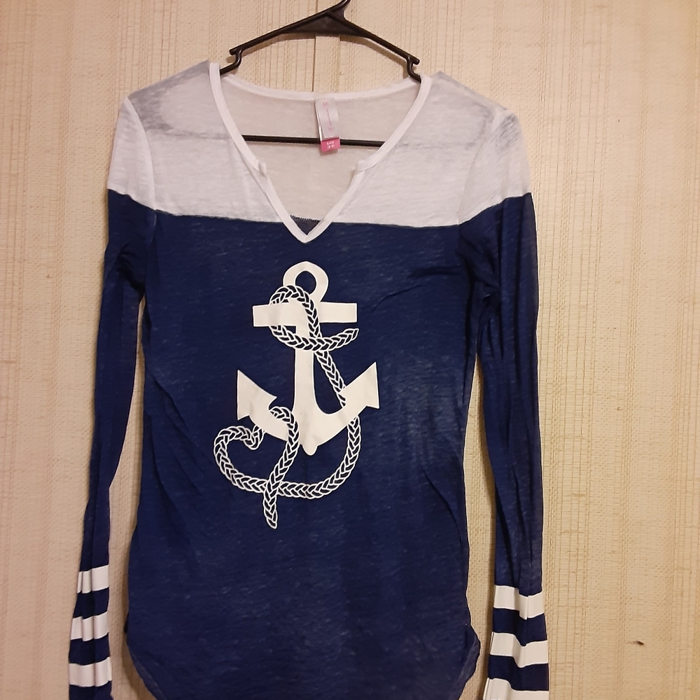 Anchor Blue and White Sweater